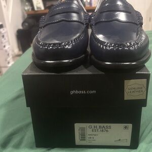 G.H. Bass & Co. Navy Penny Loafers